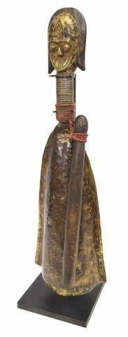 AFRICAN BAKA PEOPLE FIGURAL BELL ON
