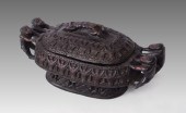 AFRICAN BAMUM CARVED WOOD COVE