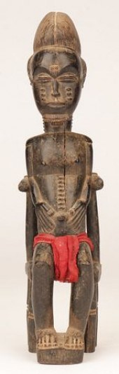 AFRICAN BAULE SEATED MALE FIGU