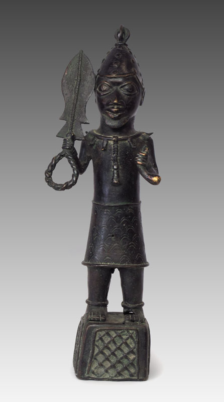 AFRICAN BENIN BRONZE approx. 19'' x