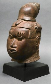 AFRICAN BENIN BRONZE HEAD, BEN
