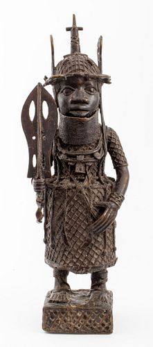 AFRICAN BENIN BRONZE SCULPTURE OF