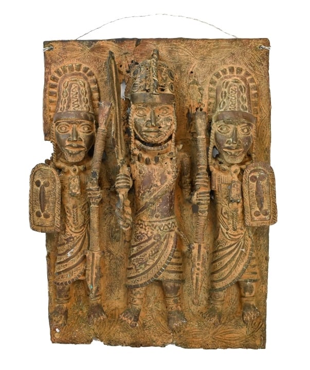 AFRICAN BENIN CAST BRONZE ROYAL