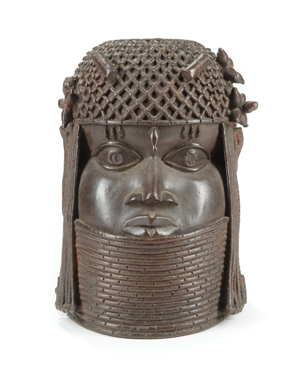 AFRICAN BENIN-STYLE BRONZE HEAD