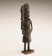 African brass warrior figure,