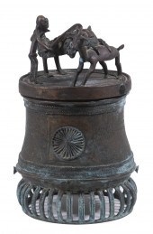 AFRICAN BRONZE CEREMONIAL VESS