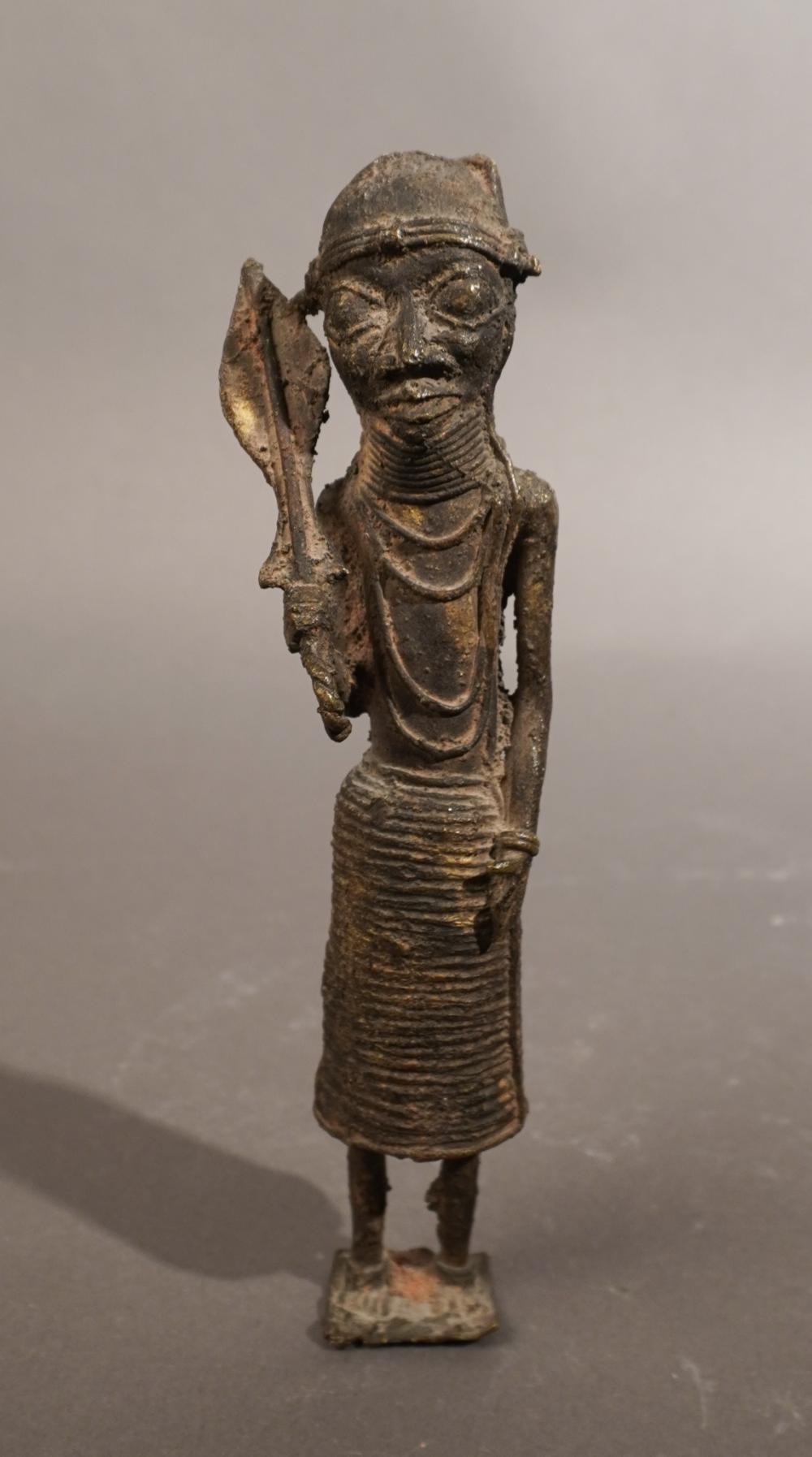 AFRICAN BRONZE FIGURE OF A WARRIOR,