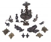 AFRICAN BRONZE FIGURINES & PEN
