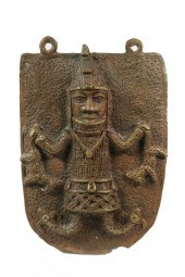 AFRICAN BRONZE PLAQUE Benin Br