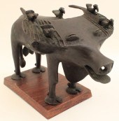AFRICAN BRONZE SCULPTURE OF CA