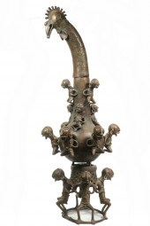 AFRICAN BRONZE VESSEL Tikar Br