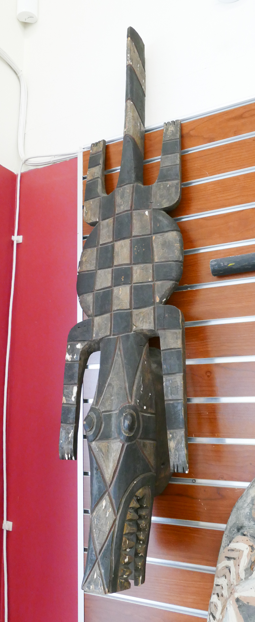 African Carved Alligator Plank