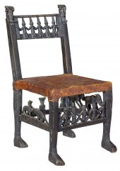 AFRICAN CARVED FIGURAL CHAIRAf