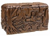 AFRICAN CARVED HARDWOOD STORAG