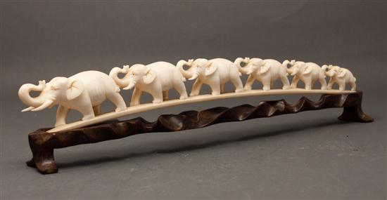 African carved ivory elephant