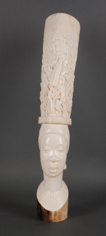 African carved ivory figure of a