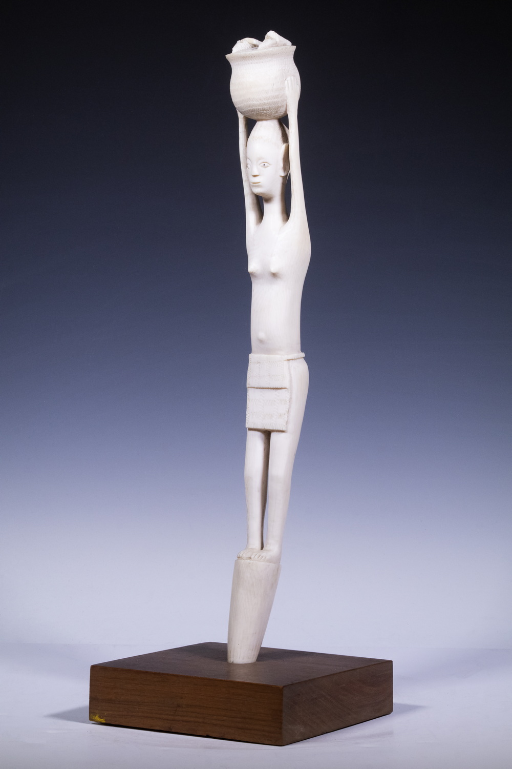 AFRICAN CARVED IVORY TUSK Figure of