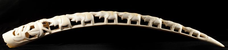 African Carved Large Ivory Tuska