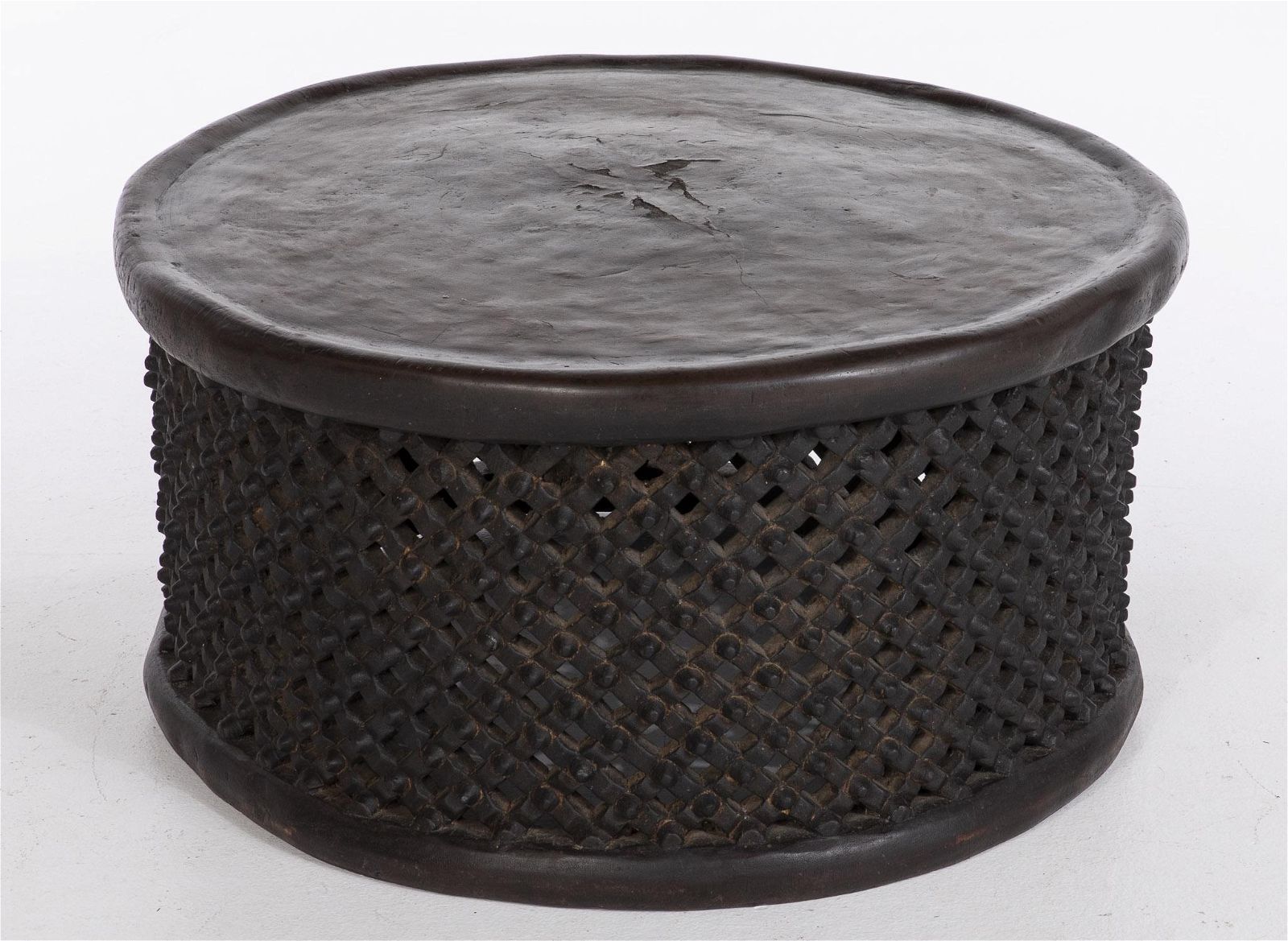 AFRICAN CARVED WOOD BAMILEKE LOW