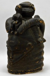 AFRICAN CARVED WOOD BUNDU MASK