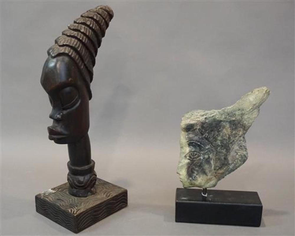 AFRICAN CARVED WOOD BUST OF A WOMAN