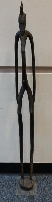 AFRICAN CARVED WOOD ELONGATED