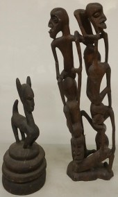 AFRICAN CARVED WOOD FIGURAL GR