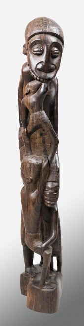 AFRICAN CARVED WOOD FIGURAL GR