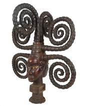 AFRICAN CARVED WOOD HEAD SCULP