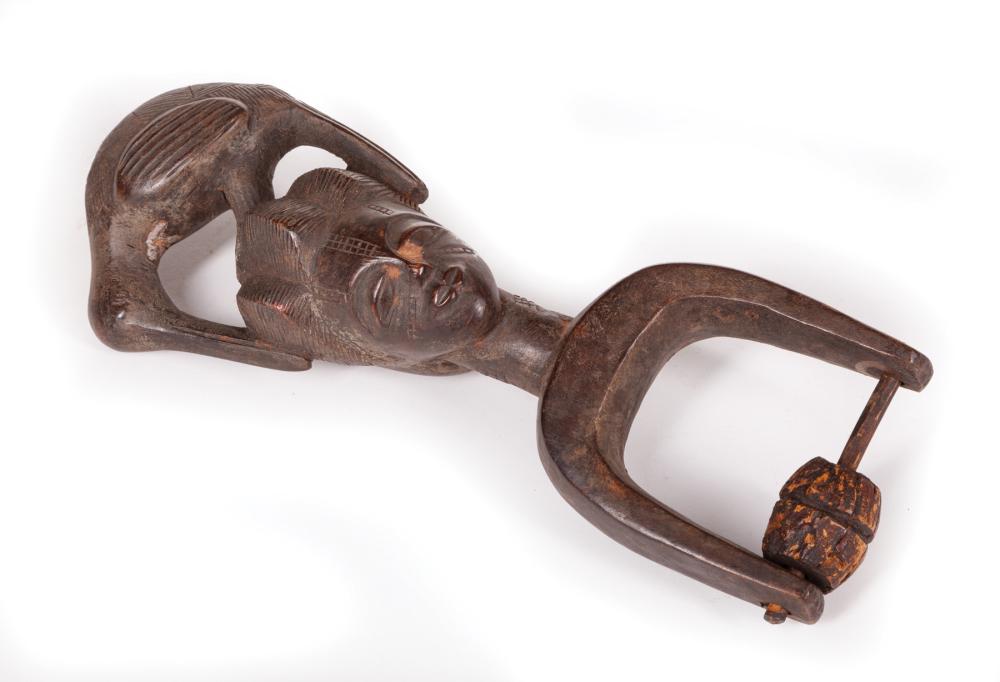 AFRICAN CARVED WOOD HEDDLE