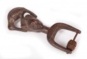 AFRICAN CARVED WOOD HEDDLE PUL