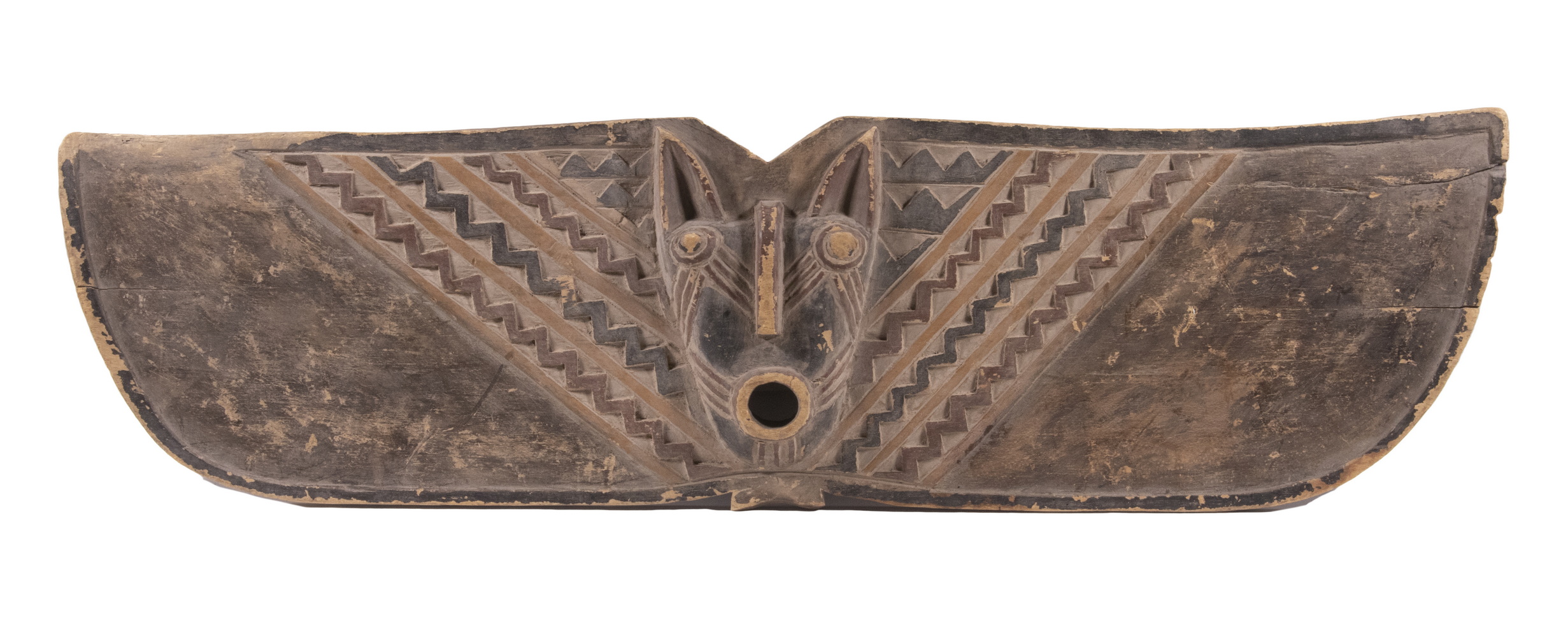 AFRICAN CARVED WOOD HELMET MASK Bwa