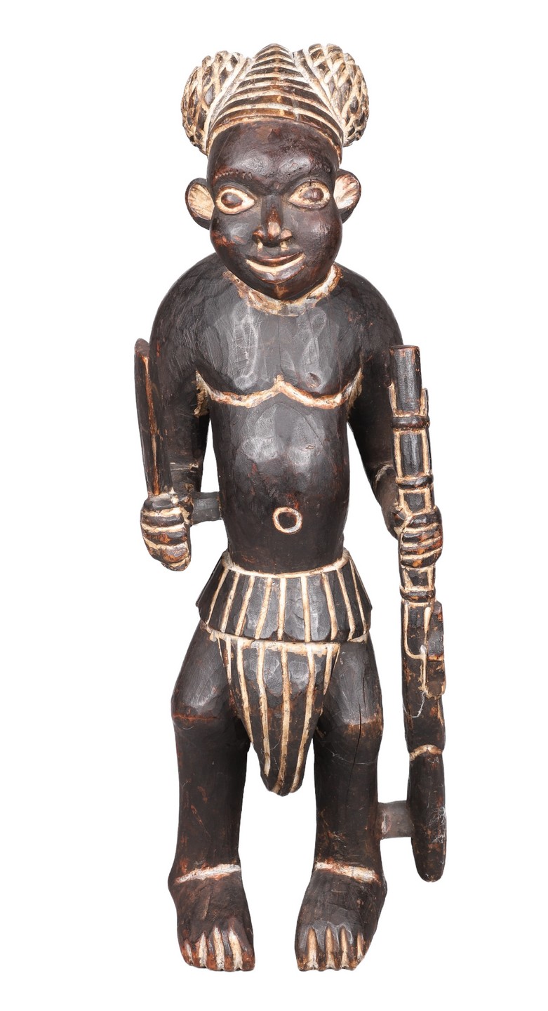 African carved wood hunter