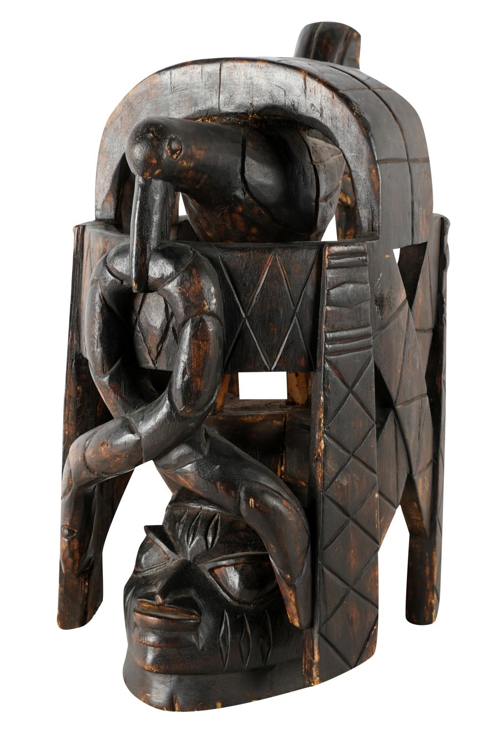 AFRICAN CARVED WOOD MASKProvenance: