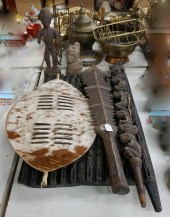 AFRICAN CARVED WOOD PANEL DOOR