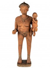 AFRICAN CARVED WOOD SCULPTUREA