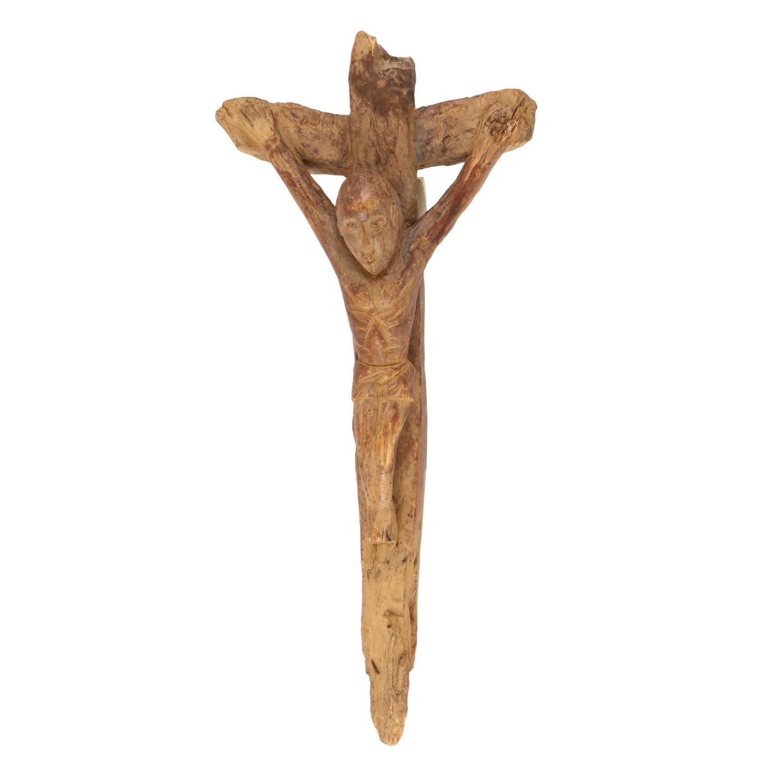 AFRICAN CARVED WOODEN CRUCIFIX