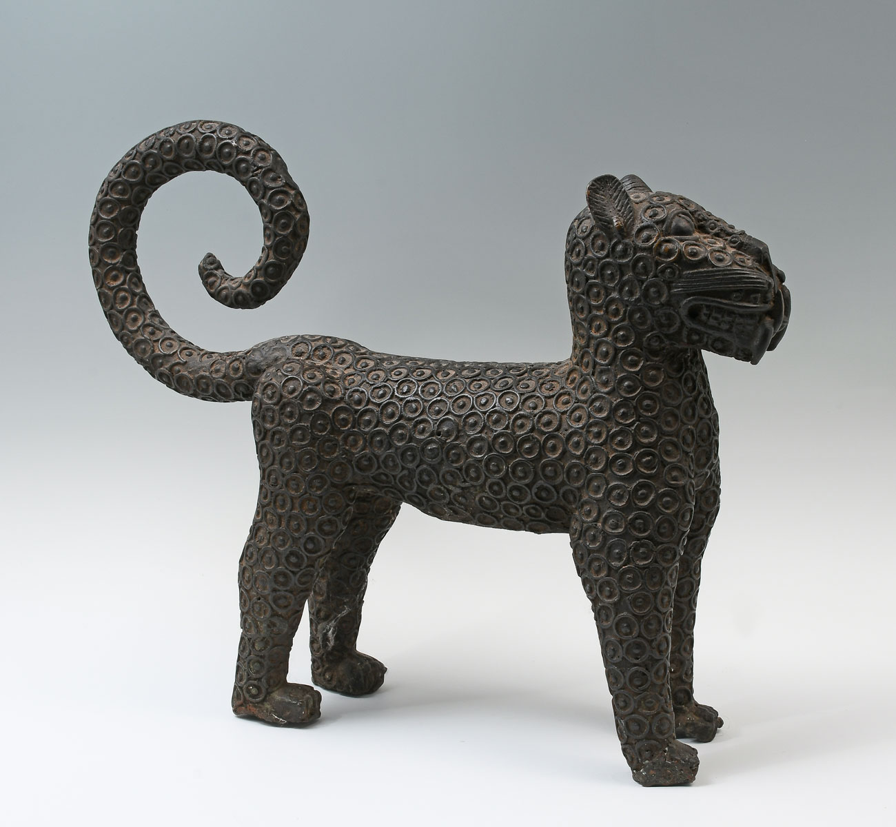 AFRICAN CAST BRONZE LEOPARD: Cast
