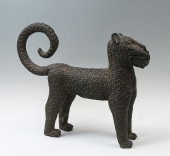 AFRICAN CAST BRONZE LEOPARD: C