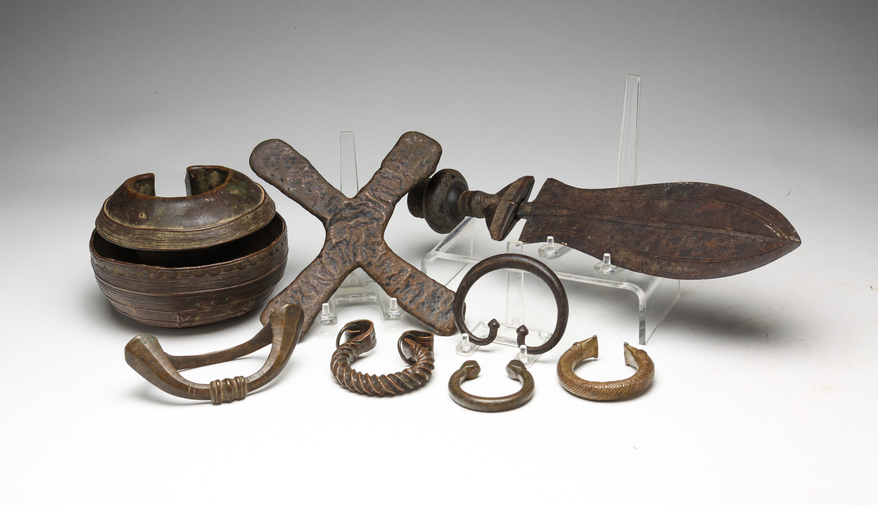 AFRICAN CURRENCY AND BANGLES. Early