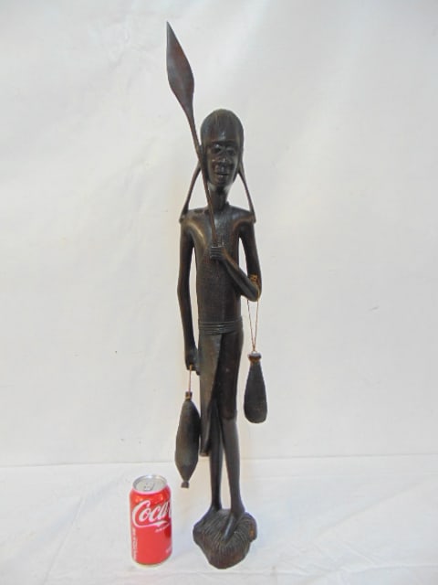 AFRICAN EBONY WOOD CARVING, MALE