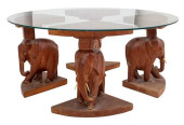 AFRICAN ELEPHANT CARVED WOOD L