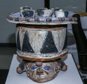AFRICAN FIGURAL GELEDE MASK, Y