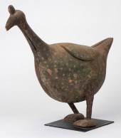 AFRICAN FIGURE OF A GUINEA FOW