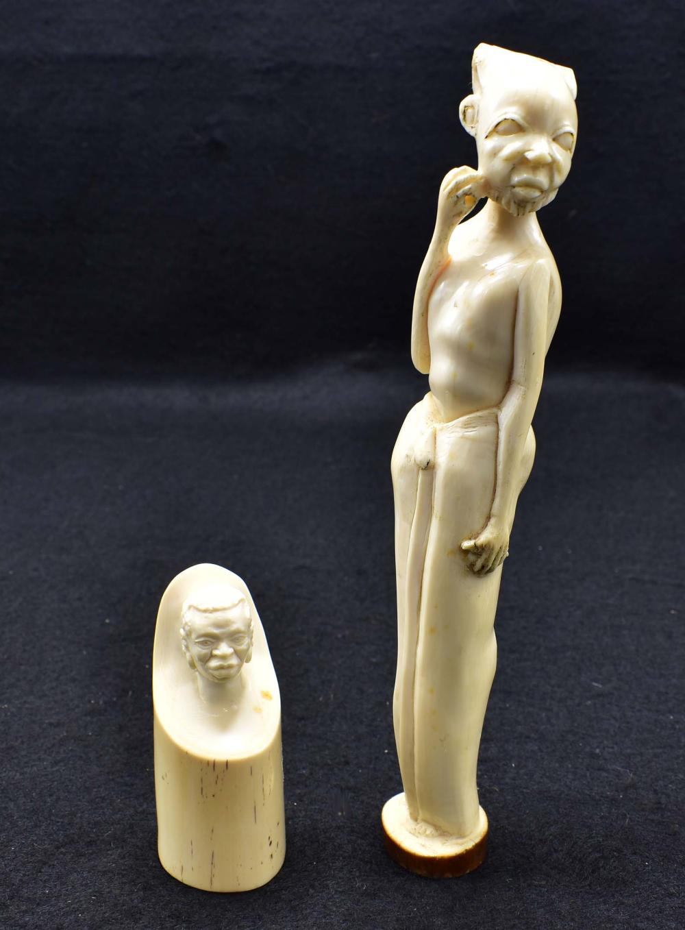 AFRICAN FIGURE OF AN OLD MAN AND