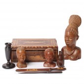 AFRICAN FOLK ART 8PC CARVED WO