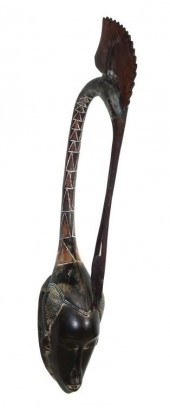 AFRICAN GURO MASK W/ HERON & F