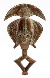 AFRICAN KOTA BRASS MOUNTED WOO
