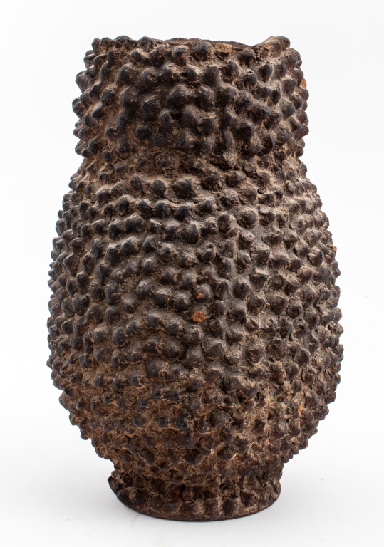 AFRICAN LOBI TERRACOTTA SPIKED VASE