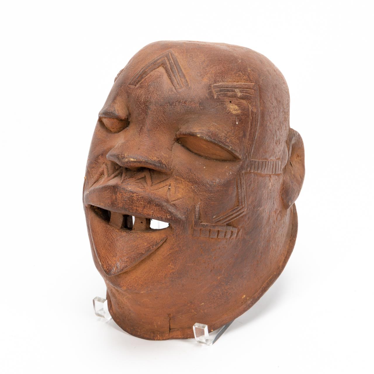 AFRICAN MAKONDE LIGHT WOOD HELMET